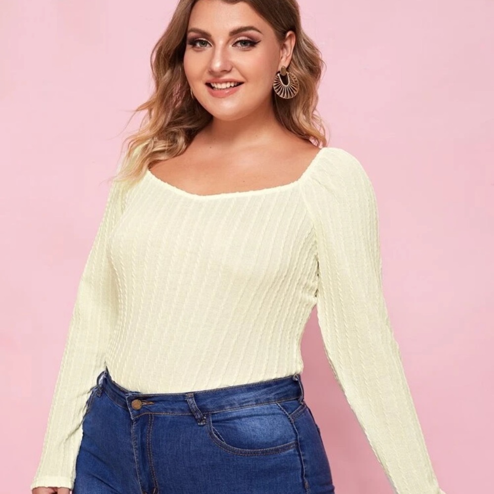 NWOT cable knit tie hack top